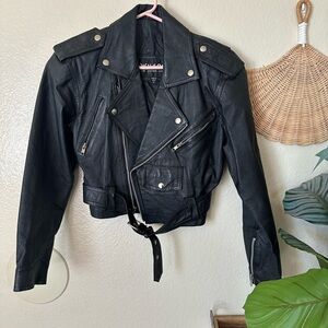 VINTAGE WILSON’S black leather biker moto jacket